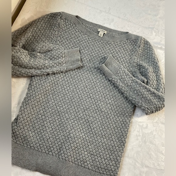 L.L. Bean Sweaters - LL Bean Women Sweater Size Xsmall Cotton Long Sleeve Pullover Basket Weave Gray